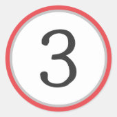 Race nummer ronde sticker (Voorkant)