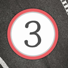 Race nummer ronde sticker