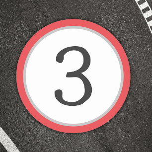 Race nummer ronde sticker