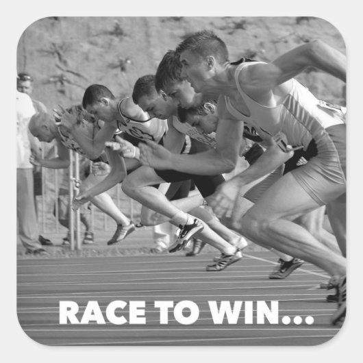 Race om te winnen - running sticker motivatie (Voorkant)