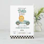 Race On Over – Car-Themed Birthday Invite Kaart (Staand voorkant)