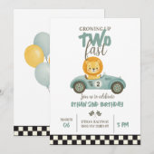 Race On Over – Car-Themed Birthday Invite Kaart (Voorkant / Achterkant)