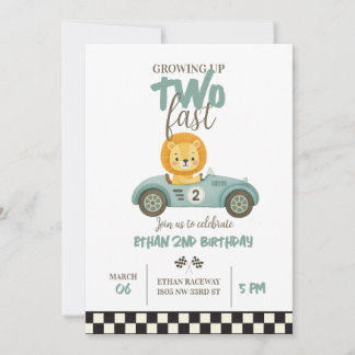Race On Over – Car-Themed Birthday Invite Kaart