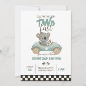 Race On Over – Car-Themed Birthday Invite Kaart (Voorkant)