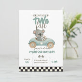 Race On Over – Car-Themed Birthday Invite Kaart (Staand voorkant)