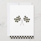 Race On Over – Car-Themed Birthday Invite Kaart (Achterkant)