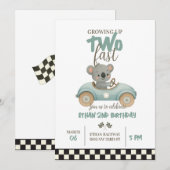 Race On Over – Car-Themed Birthday Invite Kaart (Voorkant / Achterkant)