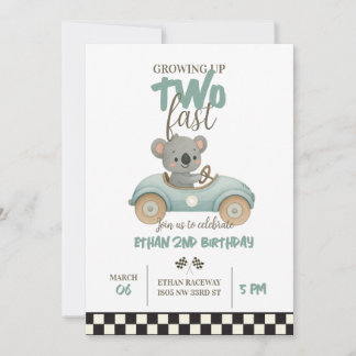 Race On Over – Car-Themed Birthday Invite Kaart