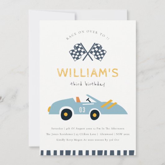 Race on Over Racing Auto Elke dag van de Age Uitno Bedankkaart (Voorkant)