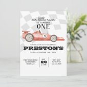 Race on over, Racing Birthday Invitation, Racing Kaart (Staand voorkant)