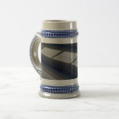 Race op blauw grijs spoor bierpul (Voorkant links)