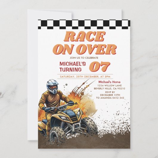 Race op de verjaardag van de Dirt ATV Supercross i Kaart (Voorkant)