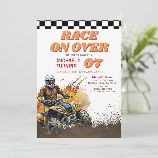 Race op de verjaardag van de Dirt ATV Supercross i Kaart (Staand voorkant)