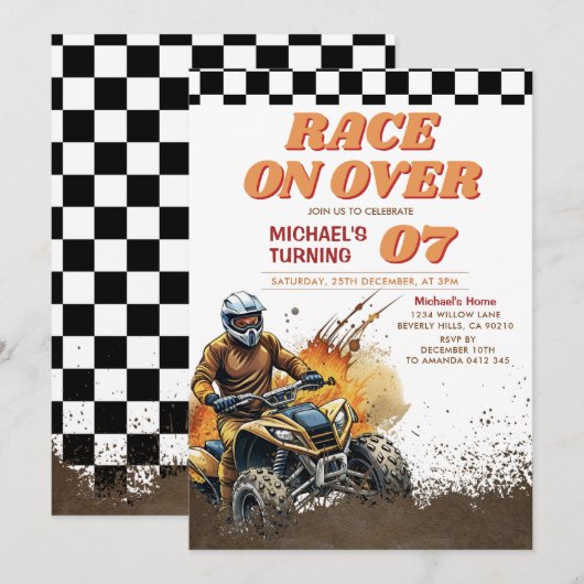 Race op de verjaardag van de Dirt ATV Supercross i Kaart (Voorkant / Achterkant)