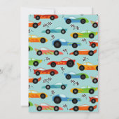 Race op meer dan 3e verjaardag raceauto party kaart (Achterkant)