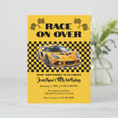 Race op meer dan elke leeftijd verjaardag gele spo kaart (Staand voorkant)