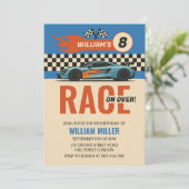 Race op Over Cool Car Race Boys Verjaardag Kaart (Staand voorkant)
