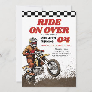 Race op over Kind Dirt Motorcross verjaardagsfeest Kaart
