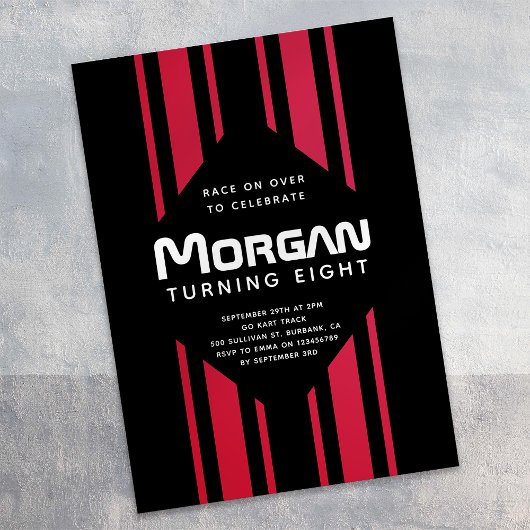 Race op Over Racing Auto's Verjaardagsfeest Kaart