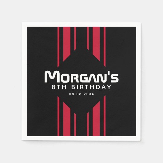 Race op Over Racing Auto's Verjaardagsfeest Servet (Voorkant)