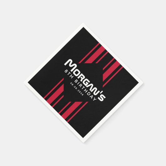 Race op Over Racing Auto's Verjaardagsfeest Servet (Hoek)