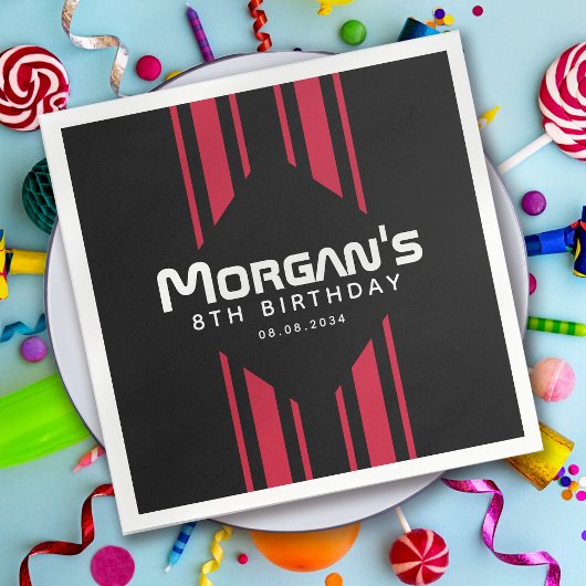 Race op Over Racing Auto's Verjaardagsfeest Servet