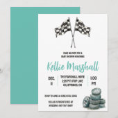 Race op Over, Racing Thema Baby shower Kaart (Voorkant / Achterkant)