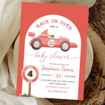 Race op Over Red  Race Car Baby shower
