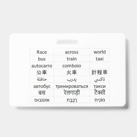 Race over de hele wereld badge (Voorzijde)