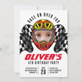 Race over Foto Birthday Party Kaart (Voorkant)