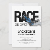 Race over Modern Race Car Boy Birthday Kaart (Voorkant)