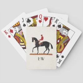 Race Paard Derby Jockey Monogram  Stijl Pokerkaarten