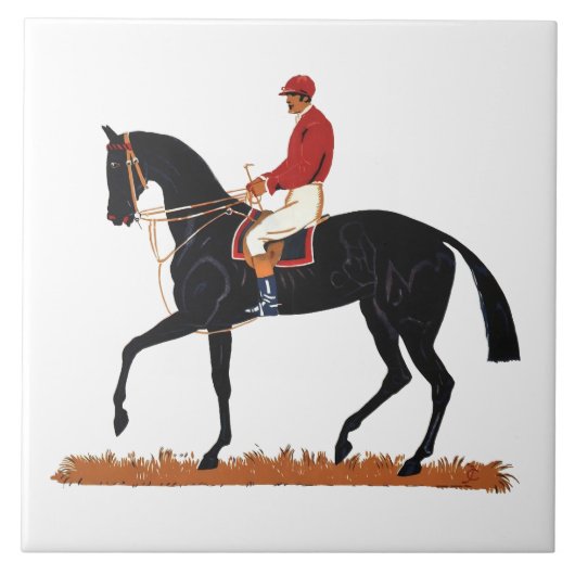 Race Paard Derby Jockey Stijl Tegeltje (Voorkant)