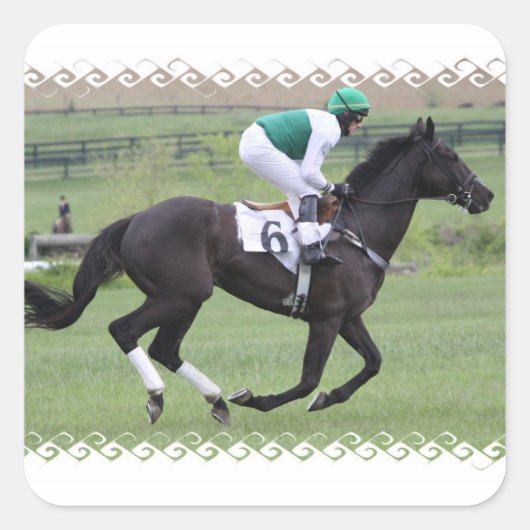 Race Paard Galloping Stickers (Voorkant)