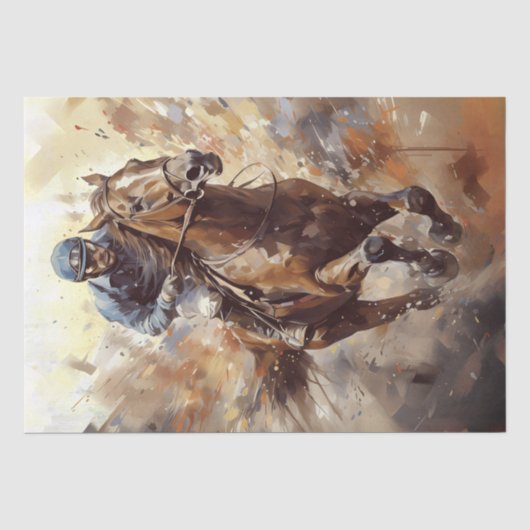 Race Paard Jockey Bepaling Tissuepapier (Voorkant)