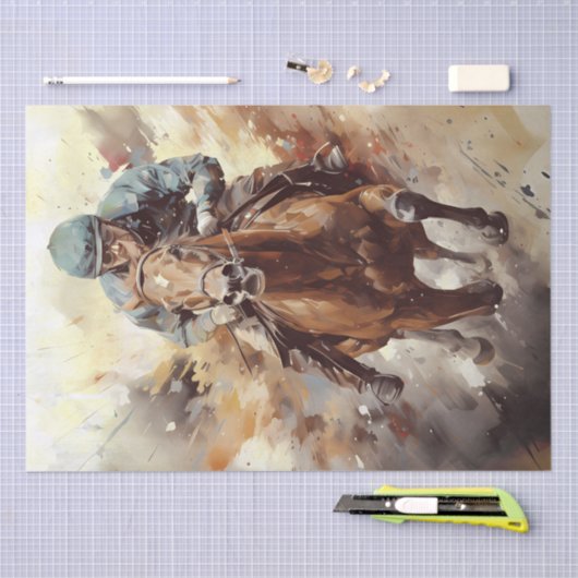 Race Paard Jockey Bepaling Tissuepapier (Craft)