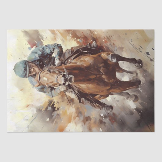 Race Paard Jockey Bepaling Tissuepapier (Voorkant)
