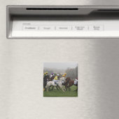 Race Paard Veld Vierkante Magnet (Insitu (Vaatwasser))