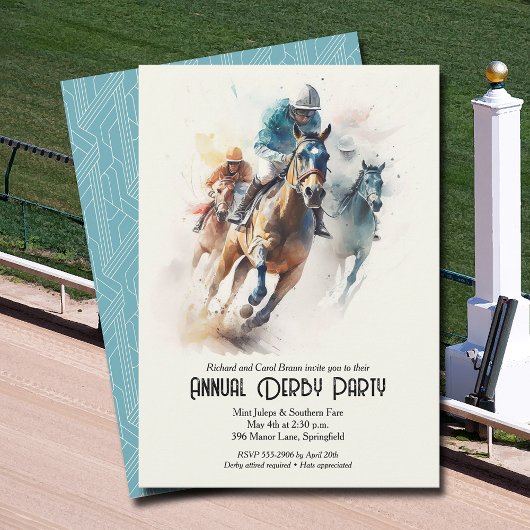 Race Paarden Derby Party Kaart