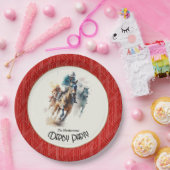 Race Paarden Derby Party Rood Papieren Bordje (Feest)