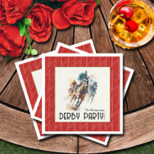 Race Paarden Derby Party Rood