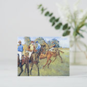 Race Paarden Jockeys Briefkaart (Staand voorkant)