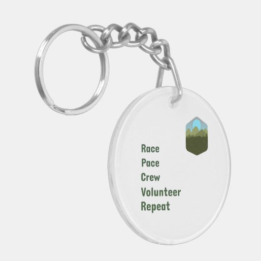 Race Pace Crew Volunteer Repeat Sleutelhanger (Voorkant Links)