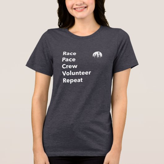 Race Pace Crew Volunteer Repeat Tri-Blend Shirt (Voorkant)