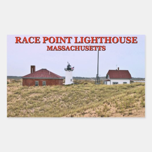 Race Point Lighthouse, Cape Cod, Massachusetts Rechthoekige Sticker (Voorkant)