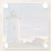 Race Point Lighthouse Glazen Onderzetter (Achterkant)