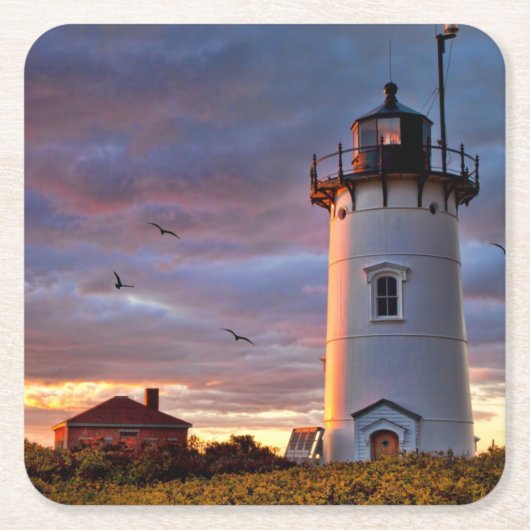 Race Point Lighthouse Kartonnen Onderzetters (Voorkant)