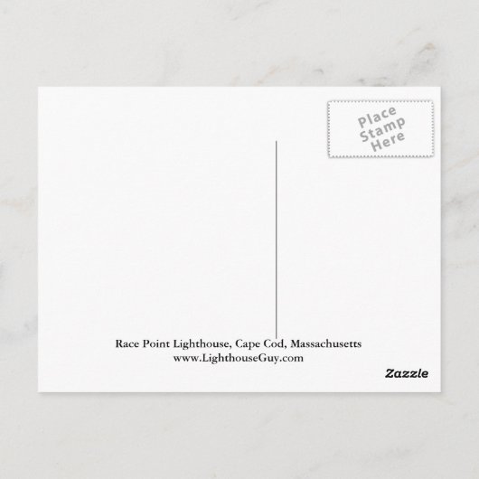 Race Point Lighthouse, Massachusetts Briefkaart (Achterkant)