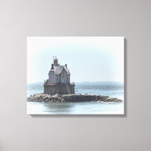 Race Rock vuurtoren - in een vuurtoren Canvas Afdruk (Voorkant)