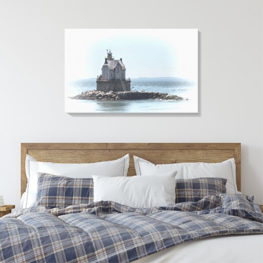 Race Rock vuurtoren - in een vuurtoren Canvas Afdruk (Insitu (Slaapkamer))